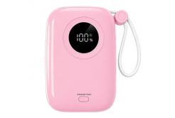 Powerton ENERGY PASTEL EDITION Външна батерия 10000mAh, 2x USB-C, 22.5W, интегриран кабел, розова