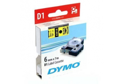 Dymo D1 43618, S0720790, 6 mm x 7m, черен печат/жълт фон, оригинална лента