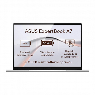 ASUS ExpertBook A7/A7406CMA-OLEDC516512W/5-320/14"/2880x1800/16GB/512GB/Intel int/W11H/Сребрист/3RNBD