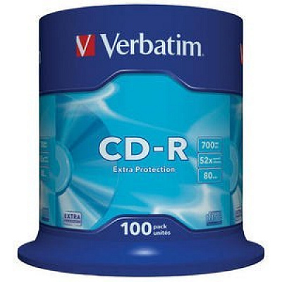 VERBATIM CD-R(100-Pack)Шпиндел/EP/DL/52x/700MB
