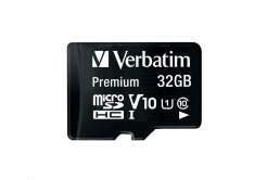 VERBATIM MicroSDHC karta 32GB Premium, U1 + SD adaptér