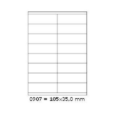 Самозалепващи етикети 105 x 35 mm, 16 етикети A4, 100 листа
