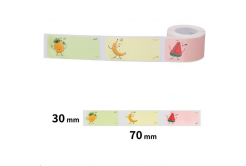 Niimbot A2A78838401, 30x70mm, 110 бр, Плод, цветен самозалепващи се етикети