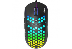 Marvo мишка M399, 6400DPI, оптични 6бутони, кабелен USB, черен, игра, гръб