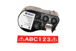 Brady M4C-1000-595-RD-WT / 170837, 25.40 mm x 7.62 m, Винил, бял печат / червен фон