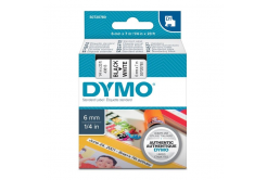 Dymo D1 43613, S0720780, 6mm x 7m черен печат / бял фон, оригинална лента