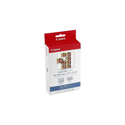 Canon KC-18IL 7740A001AG,  22x17,3mm, 18 бройки, бели етикети + мастилено фолио