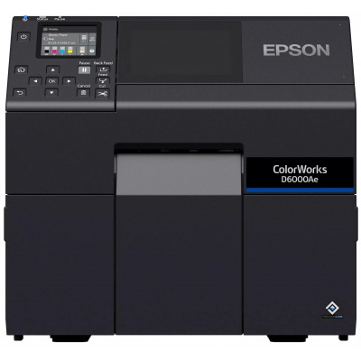 Epson ColorWorks D6000 (Ae) C31CL90102 цвят принтер за етикети, багрилно мастило, режещ апарат, дисплей, USB, Ethernet, черен