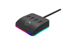 USB (3.0) хъб 4-портов, DHC-CT120, черен, Hewlett-Packard, 4x USB 3.0, с подсветка