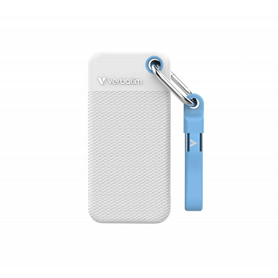 VERBATIM външен SSD 2TB Pocket SSD, USB-C, Бял