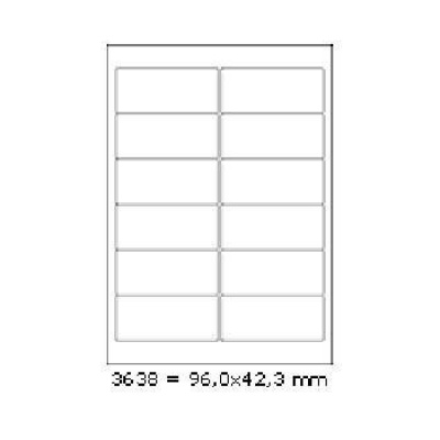 Самозалепващи етикети 96 x 42,3 mm, 12 етикети A4, 100 листа