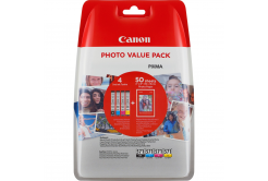 Canon CLI-571 0386C007 цвят (CMYK) оригинален комплект касети + фотохартия