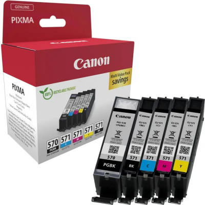 Canon PGI-570XL/CLI-571 0372C006 цвят (CMYK) оригинален комплект касети