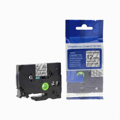 Съвместима лента с Brother TZ-S131/TZe-S131 12mm x 8m екстра лепило черен печат/ясен база