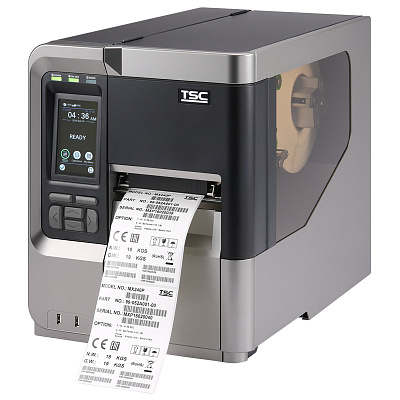 TSC MX240P 99-151A001-7ALF TT, принтер за етикети, 8 точки/мм (203 dpi), пренавиване, RTC, дисплей, USB, RS232, Ethernet, TSPL-EZ, комплект (USB)