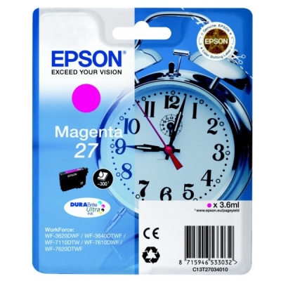 Epson T27034022, 27 магента (magenta) оригинална касета