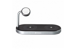 Verbatim 49557 Двойна зарядна подложка 3 v 1, 2x iPhone + 1x Apple Watch, 9V, 35W, Сертифициране MFi и Qi, черно