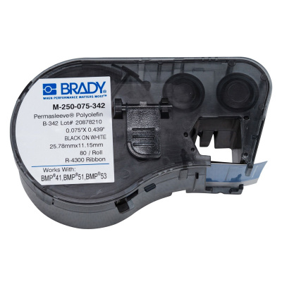 Brady M-250-075-342 / 131610, Етикетчик PermaSleeve Маншети за маркиране на кабели, 19.05 mm x 11.15 mm
