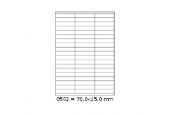 Самозалепващи етикети 70 x 15 mm, 57 етикети A4, 100 листа