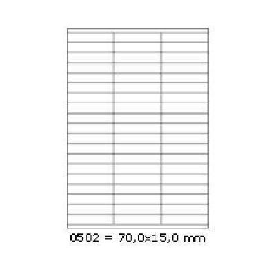 Самозалепващи етикети 70 x 15 mm, 57 етикети A4, 100 листа