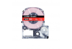 Epson LK-SD12RW, 12mm x 9m, бял печат / червен фон, съвместима лента