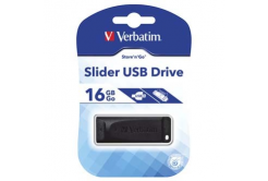 Verbatim 98696 Store N Go Slider, USB флаш памет, USB A 2.0, 16GB, с изваждащ се конектор, черно