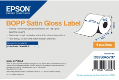 Epson C33S045737 BOPP Satin Gloss, за ColorWorks, 203ммx68м, бели самозалепващи етикети