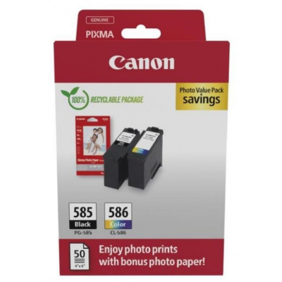 Canon PG-585/CL-586 6205C004 цвят/черен (color/black) оригинален комплект касети +  фотохартия GP-501