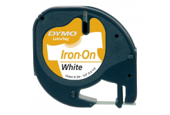 Dymo LetraTag 18770, S0718850, 12mm x 2m черен печат / бял фон оригинална лента за гладене