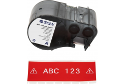 Brady M5C-1500-595-RD-WT / 170943, 38.10 mm x 7.62 m, Винил, бял печат / червен фон