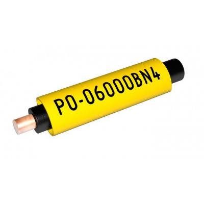 Partex PO-068TWDN4, жълто, тънкостенни, 25м (6,8 -7,0мм), PVC ръкав за писане с памет на формата, PO овал