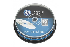HP CD-R, CRE00019-3, 69308, 10-pack, 700MB, 52x, 80min., 12cm, без възможност за печат, cake box, за архивиране на данни, повредена опаковка