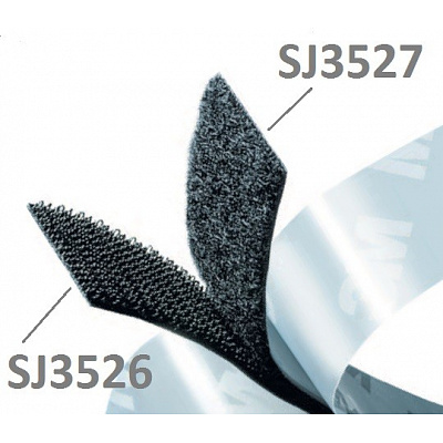 3M Hook & Loop™ SJ3527 черен, примки 50 mm x 45,7 m