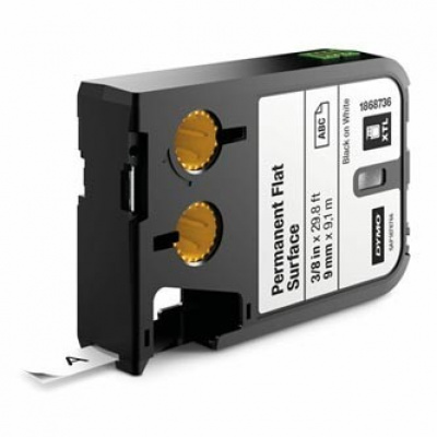 Dymo XTL 1868736, 9mm x 9,1m, черен печат/бял фон, оригинална лента