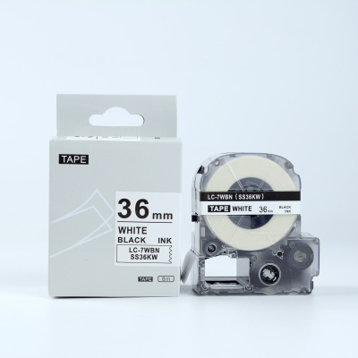 Epson LTS36KW, 36mm x 5m, черен печат / бял фон, съвместима лента