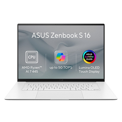 ASUS Zenbook S16 OLED/UM5606GA-OLED591XZ/AI7-445/16"/2880x1800/T/32GB/512GB/AMD int/W11P/Бял/2R