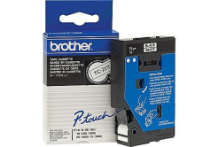 Brother TC-201, 12mm x 7,7m, черен печат / бял фон, оригинална лента