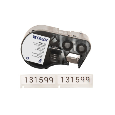 Brady M4-61-483 / 170771, 12.70 mm x 50.80 mm, Polyester, черно копиране / бял фон