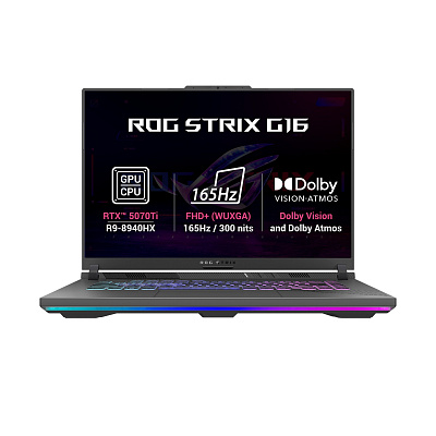 ASUS ROG Strix G16/G614PR-RV162Z/R9-8940HX/16"/WUXGA/32GB/1TB/RTX 5070Ti/без ОС/сив/2R