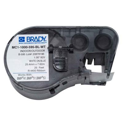 Brady MC1-1000-595-BL-WT / 131594, лепилна лента 25.40 mm x 7.62 m