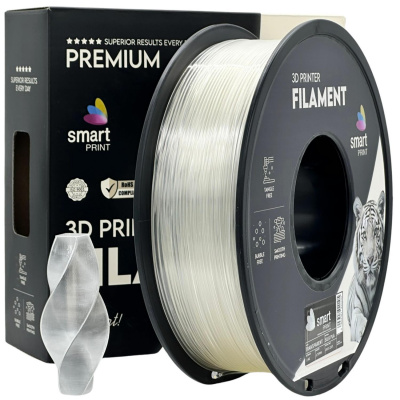 Smart Print FG-S96-E1, 3D филамент, PLA Silk, 1,75mm, 1000g, Прозрачен (Transparent)