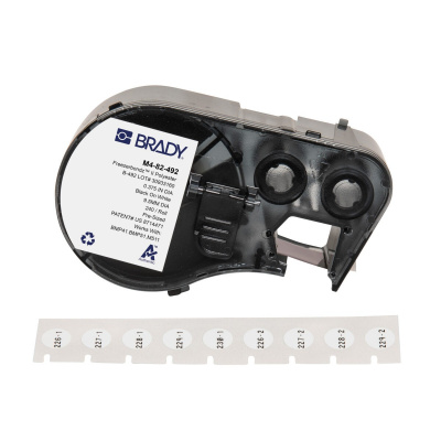 Brady M4-82-492 / 170778, 9.53 mm, Polyester, черно копиране / бял фон