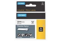 Dymo Rhino 1734524, S0773840, 24mm x 3,5m, черен печат/бял фон, оригинална лента