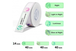 Niimbot A2A28548302, 14x40mm, 80 бр, Планети, прозрачен самозалепващи се етикети