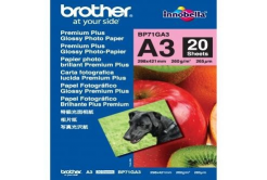 Brother Glossy Photo Paper BP71GA3, 260 г/м2, A3, 20 бр., лъскав, мастиленоструен, бял, фотографска хартия