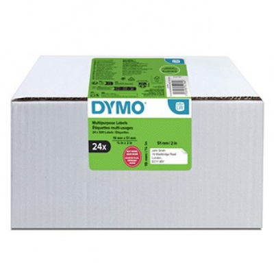 Dymo 2234184, 51mm x 19mm, многофункционални, сменяеми бялото оригинални хартиени етикети, 24 x 500 компютри