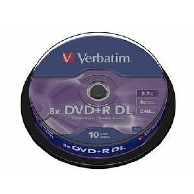 VERBATIM DVD+R(опаковка от 10) Двуслоен/8x/8.5GB/шпиндел