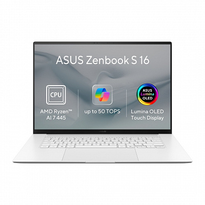 ASUS Zenbook S16 OLED/UM5606GA-OLED532W/AI7-445/16"/2880x1800/T/16GB/1TB/AMD int/W11H/Бял/2R