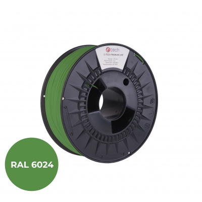 C-Tech 3DF-P-PLA1.75-6024 3D филамент, PREMIUM LINE, PLA, RAL6024, 1,75mm, 1000g, Сигнално зелен (Traffic green)