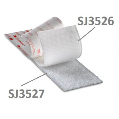 3M Hook & Loop SJ3527 бял, примки, 16 мм x 45,7 м